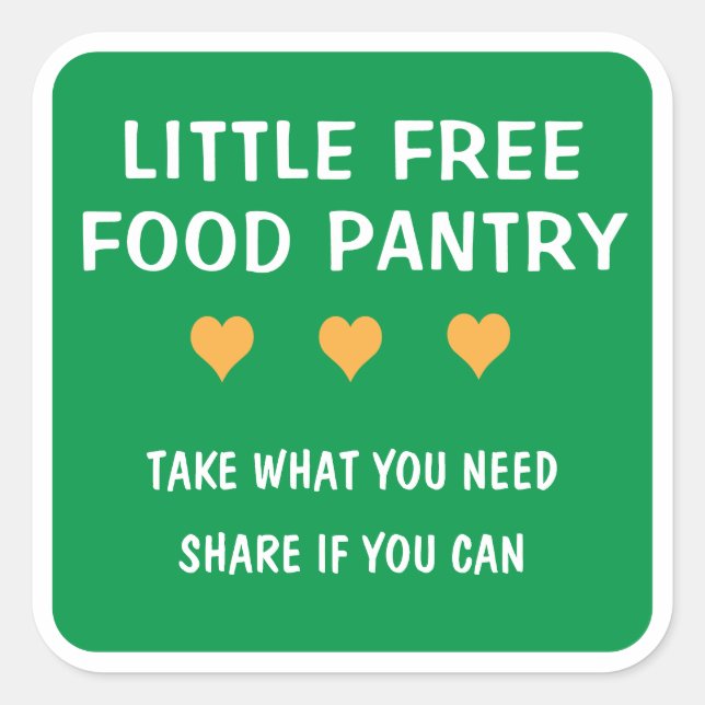 Adesivo Quadrado Little Free Food Pantry  (Frente)