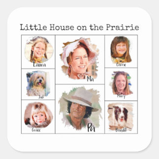 Adesivo Quadrado Little House on the Prairie Ingalls Family