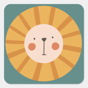 Adesivo Quadrado Little Lion Birthday