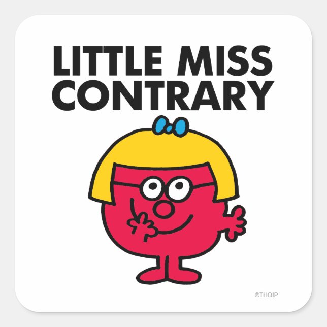 Adesivo Quadrado Little Miss Contrary (Frente)