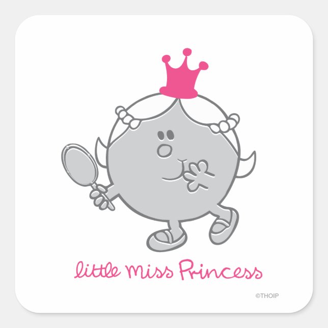 Adesivo Quadrado Little Miss Princesa | Espelho (Frente)