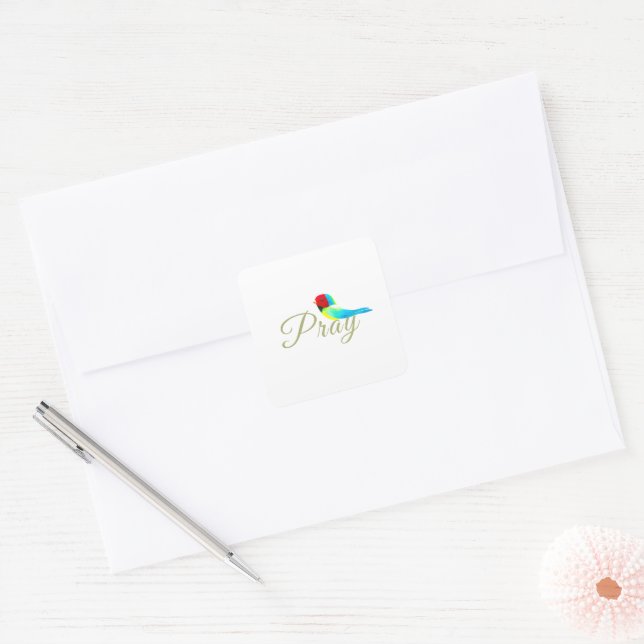 Adesivo Quadrado Little Prayer Bird  (Envelope)