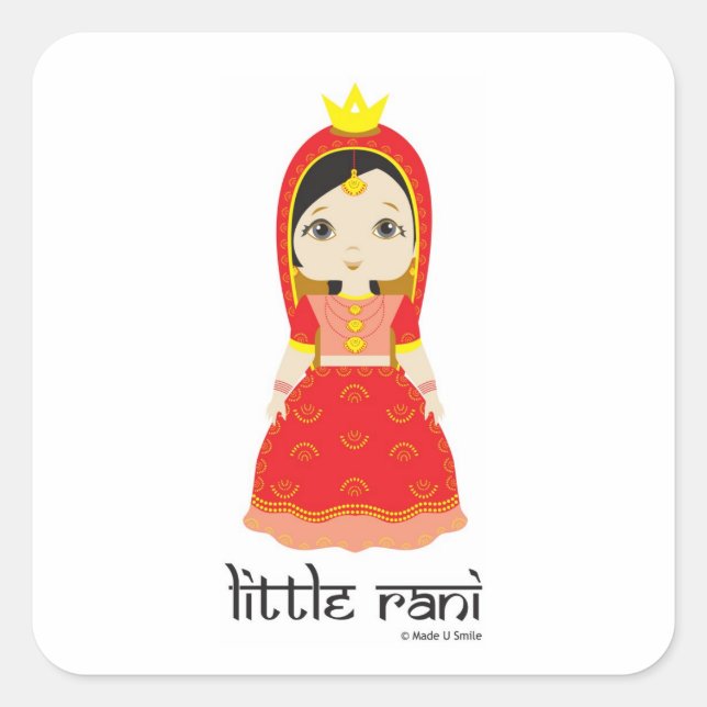 Adesivo Quadrado Little Rani Stickers (Frente)