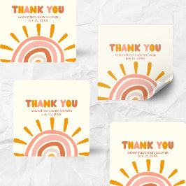 Adesivo Quadrado Little Ray of Sunshine Boho Sun Baby Shower