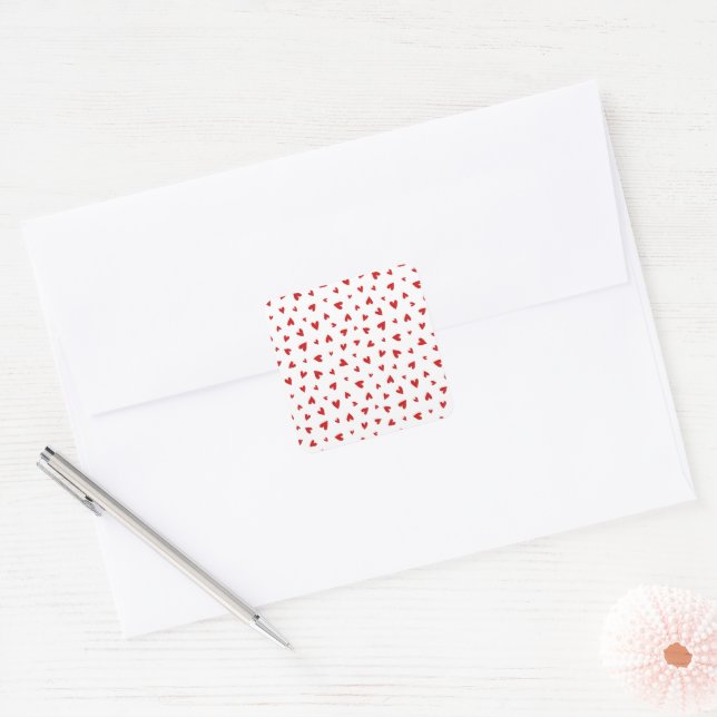 Adesivo Quadrado Little Valentine Hearts Square Stickers  (Envelope)