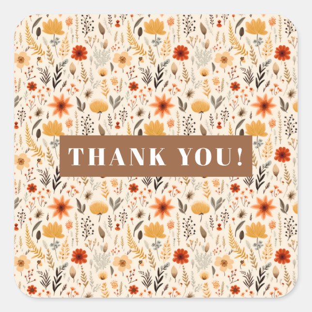 Adesivo Quadrado Little Wildflower Transformando Um Aniversário (Frente)