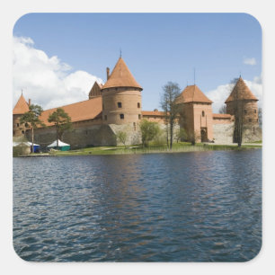 Adesivo Quadrado Lituânia, Trakai. Castelo de Ilha 3