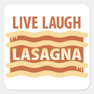 Adesivo Quadrado Live Laugh Lasagna