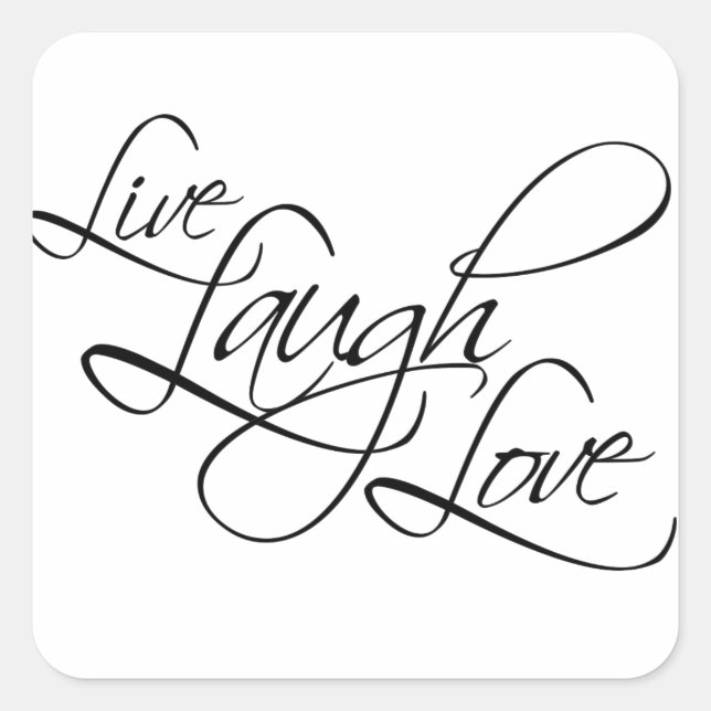 Adesivo Quadrado Live Laugh Love Personalizar Produto (Frente)