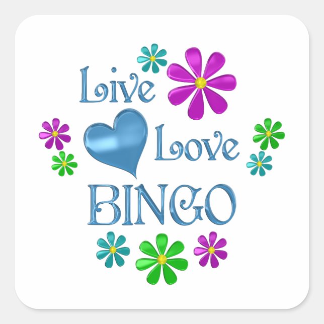 Adesivo Quadrado Live Love Bingo (Frente)
