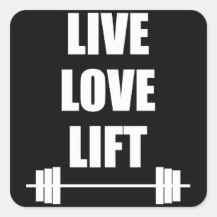 Adesivo Quadrado Live, Love, Lift