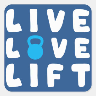 Adesivo Quadrado Live, Love, Lift Malhação Gym