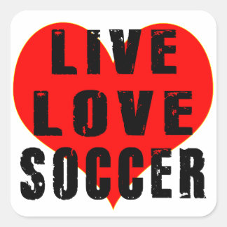 Adesivo Quadrado Live Love Soccer