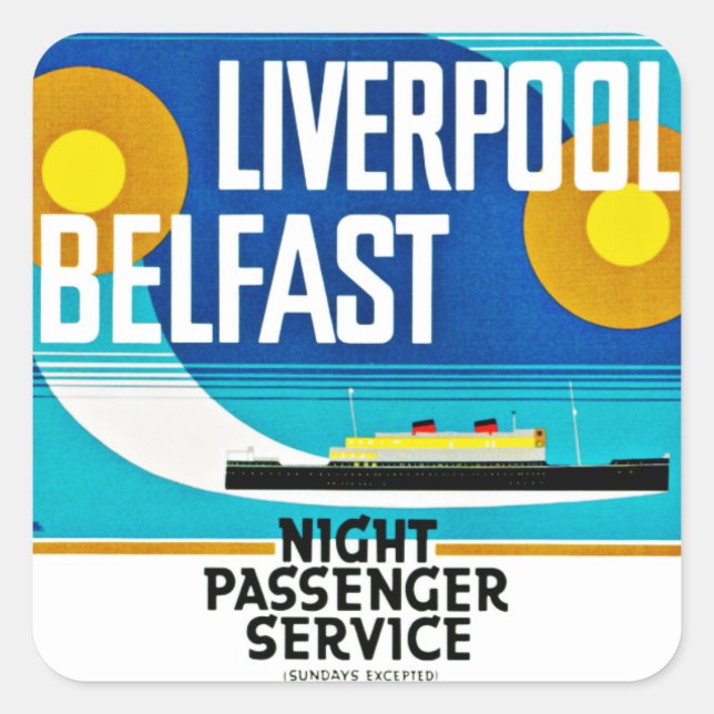 Adesivo Quadrado Liverpool - Belfast Ferry (Frente)
