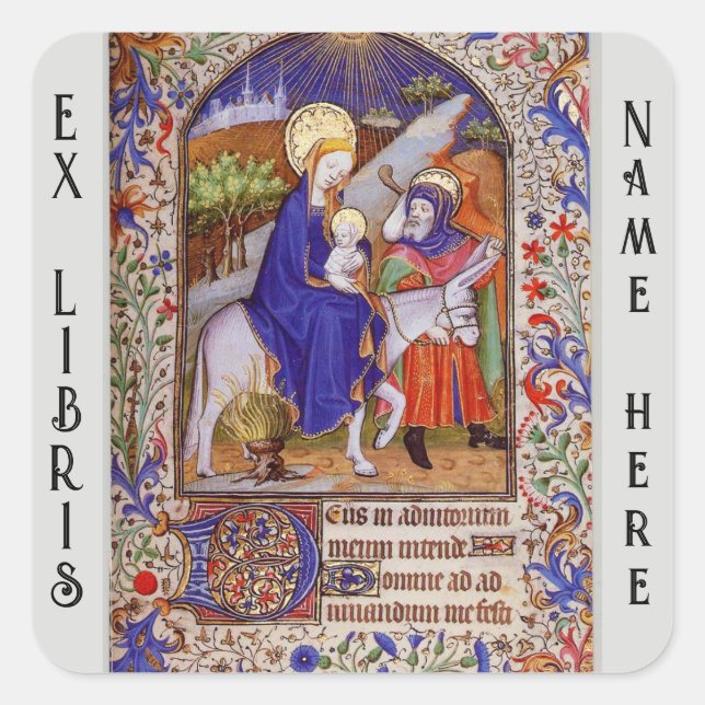 Adesivo Quadrado livraria cristã medieval (Frente)