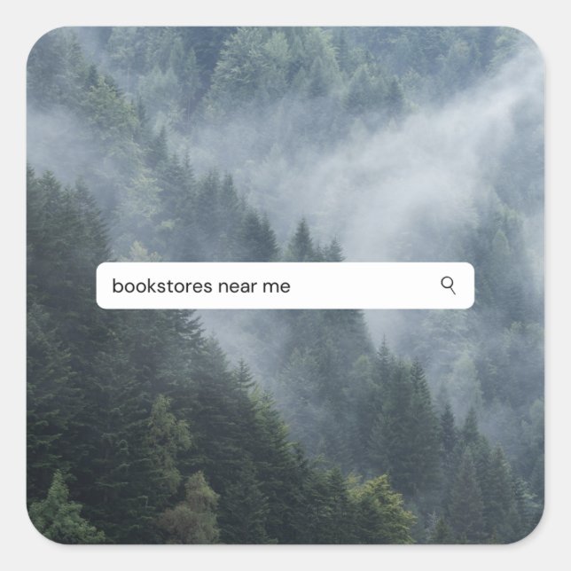 Adesivo Quadrado Livrarias perto de mim no Woods (Frente)