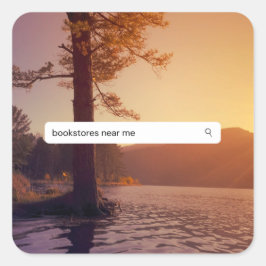 Adesivo Quadrado Livrarias perto de mim perto do lago