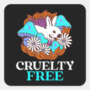 Adesivo Quadrado Livre de crueldade