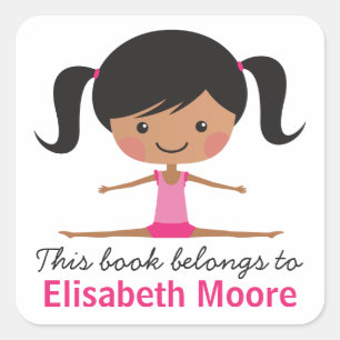 Adesivo Quadrado Livro de cadernetas de caricaturas de ginastas div