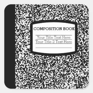 Adesivo Quadrado Livro de Composição Personalizado Escola/Profess