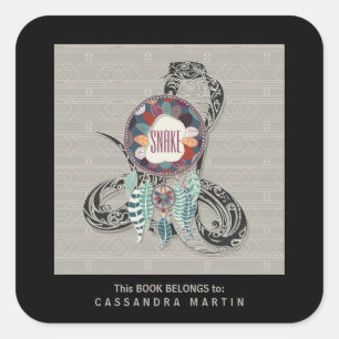 Adesivo Quadrado Livro do espírito animal do nativo americano do