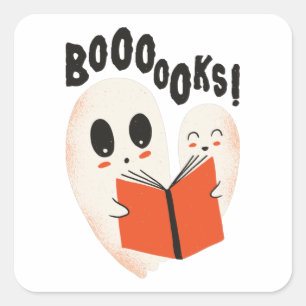 Adesivo Quadrado Livro do Halloween Ghosts Book