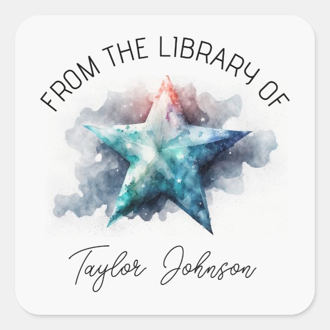 Adesivo Quadrado Livro estrelado celestial estrela-do-céu (Frente)