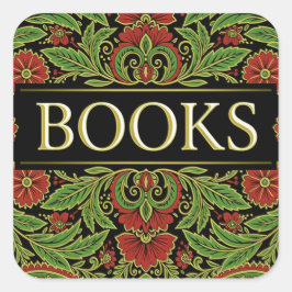 Adesivo Quadrado Livros Amantes de Livros Escritores Leitores Bibli