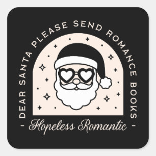 Adesivo Quadrado Livros de romance de Natal - estética escura