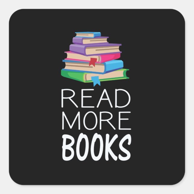 Adesivo Quadrado Livros - Leia Mais Livros (Frente)