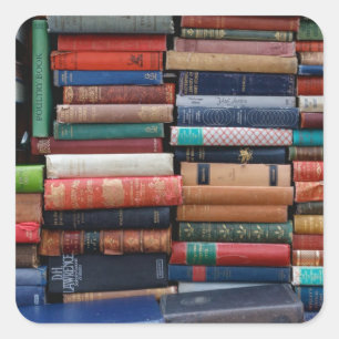 Adesivo Quadrado Livros Lidos Adoram Livros Antigos