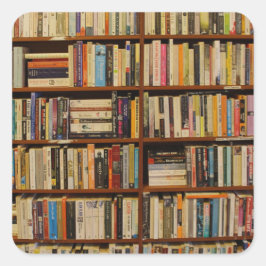 Adesivo Quadrado Livros na biblioteca Gift Bag