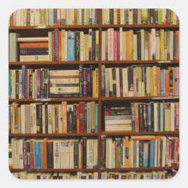 Adesivo Quadrado Livros na biblioteca Gift Bag