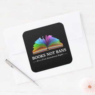 Adesivo Quadrado Livros Não Proibição, LGBTQ+  