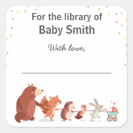 Adesivo Quadrado Livros para a Biblioteca de Sticker para bebês Woo