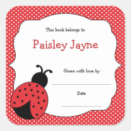 Adesivo Quadrado Livros Red Ladybug / traz um chá de fraldas de liv