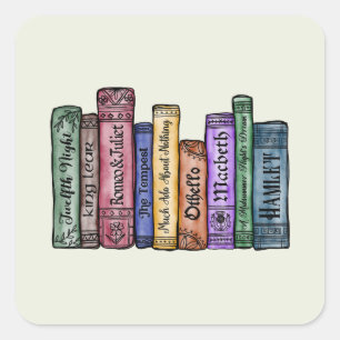 Adesivo Quadrado Livros Shakespeare n.o 1