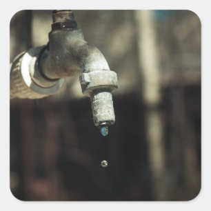 Adesivo Quadrado Lixo de água macro