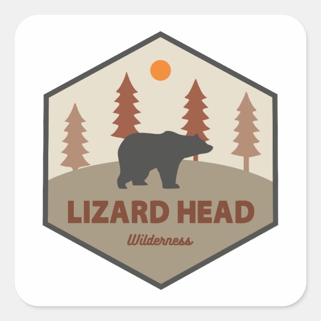 Adesivo Quadrado Lizard Head Wilderness Colorado Bear (Frente)