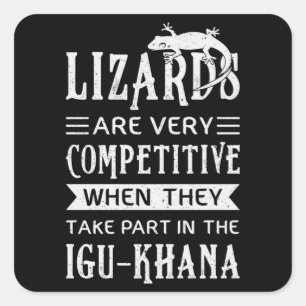 Adesivo Quadrado Lizard Reptiles Reptile Gecko Animal Engraçado Pr