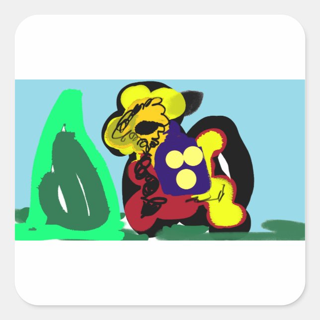 Adesivo Quadrado Llama  amor  (Frente)