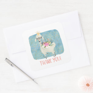 Adesivo Quadrado Llama Amor Obrigada Meninas Lindas Adoráveis Anive