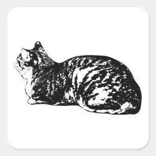 Adesivo Quadrado Loaf Life, Tabby Edition