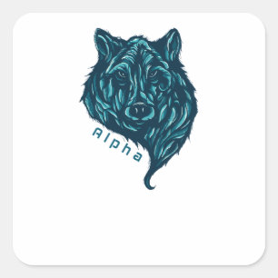 Adesivo Quadrado Lobo alfa