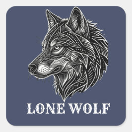 ADESIVO QUADRADO LOBO SOLITÁRIO