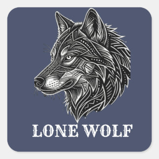 ADESIVO QUADRADO LOBO SOLITÁRIO
