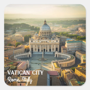 Adesivo Quadrado Locais Tranquilos na Cidade do Vaticano, Itália qu