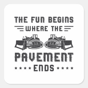 Adesivo Quadrado Local de Extremidades do Pavimento do Bulldozer do