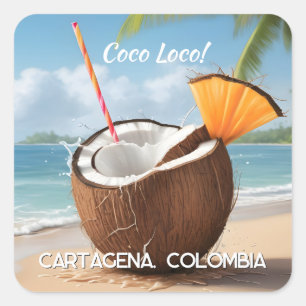 Adesivo Quadrado Localização Personalizada Coco Loco