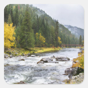 Adesivo Quadrado Lochsa River, Idaho, fotografia cênica,